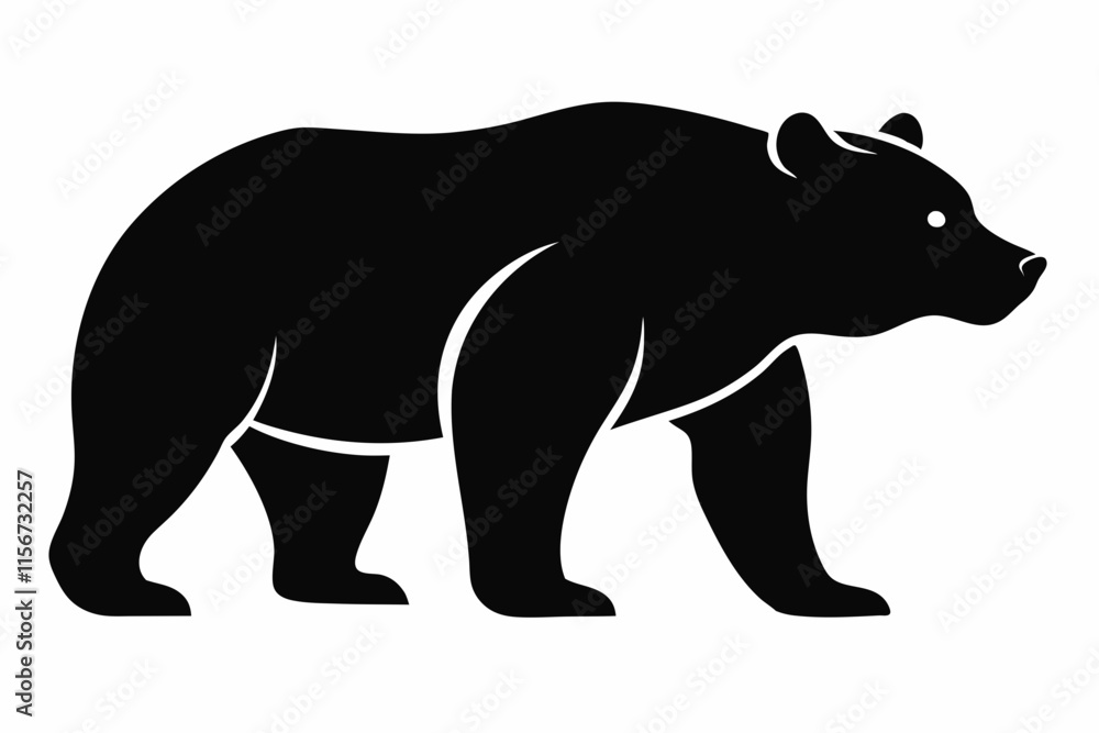 Fototapeta premium grizzly bear silhouette icon vector