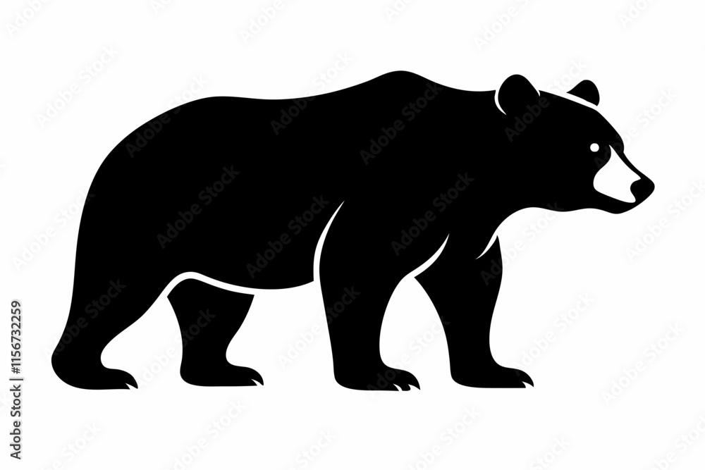 Fototapeta premium grizzly bear silhouette icon vector