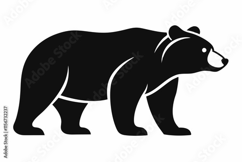 grizzly bear silhouette icon vector