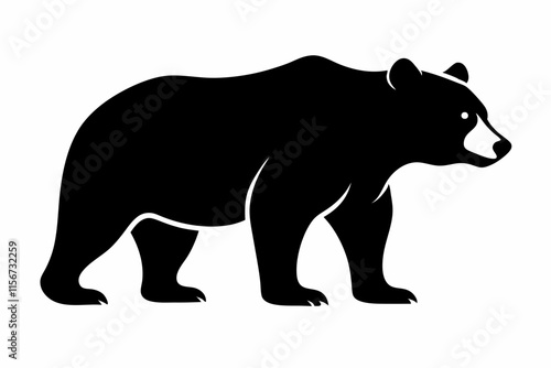 grizzly bear silhouette icon vector