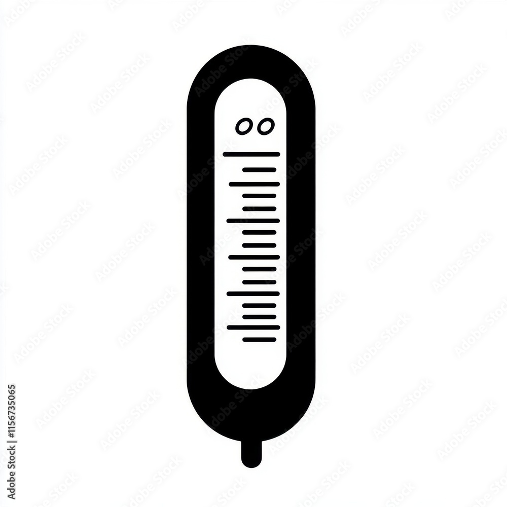 A sleek, modern thermometer displaying a clear temperature reading in a minimalist design. A sleek, modern thermometer displaying a clear temperature reading in a minimalist design.