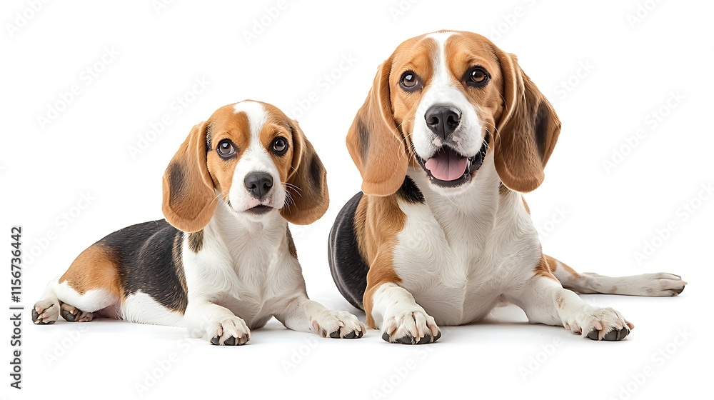 Watercolor animal beagle duo studio digital illustration light background playful concept Watercolor animal beagle duo studio digital illustration light background playful concept