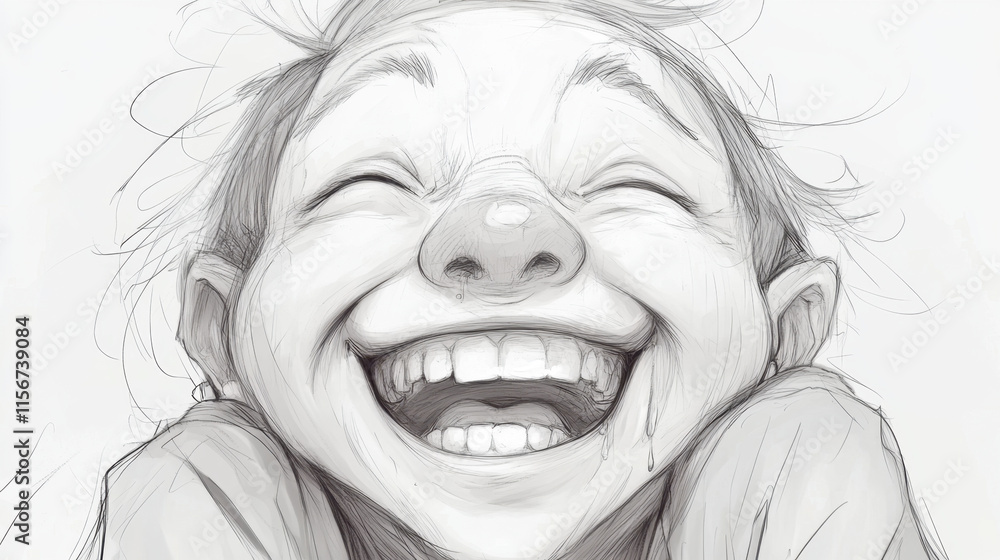 Joyful laughter portrait - expressive child's happiness for art and design projects Global Belly Laugh Day Joyful laughter portrait - expressive child's happiness for art and design projects Global Belly Laugh Day