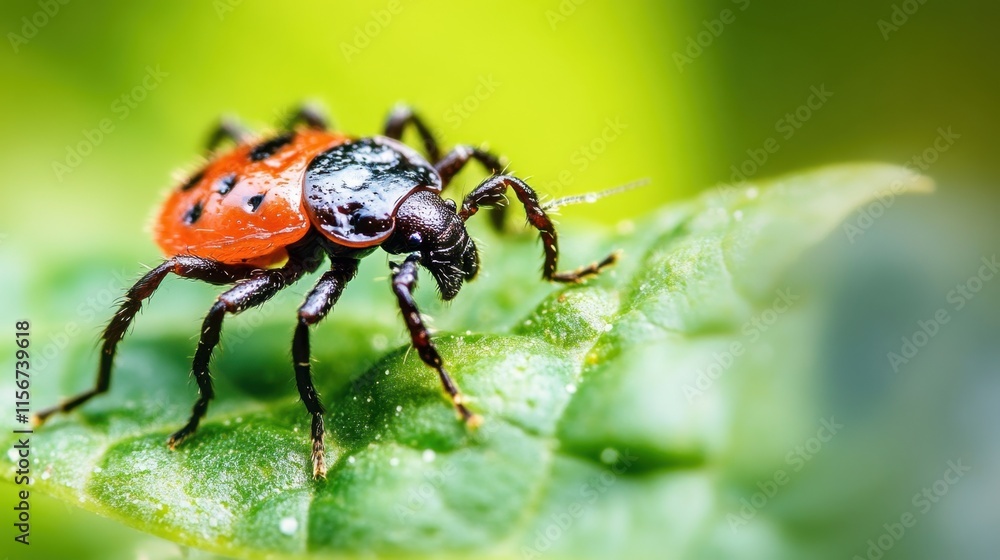 Prevent Lyme Disease in Dogs Month Close-up of colorful beetle on leaf in a natural setting Prevent Lyme Disease in Dogs Month Close-up of colorful beetle on leaf in a natural setting