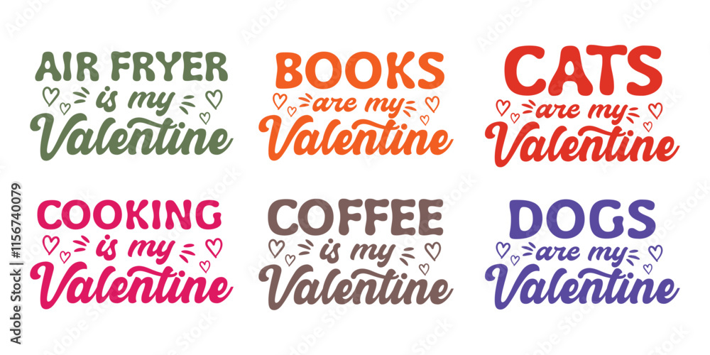 Set of valentine typography vector design Set of valentine typography vector design