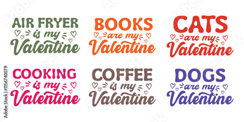 Set of valentine typography vector design