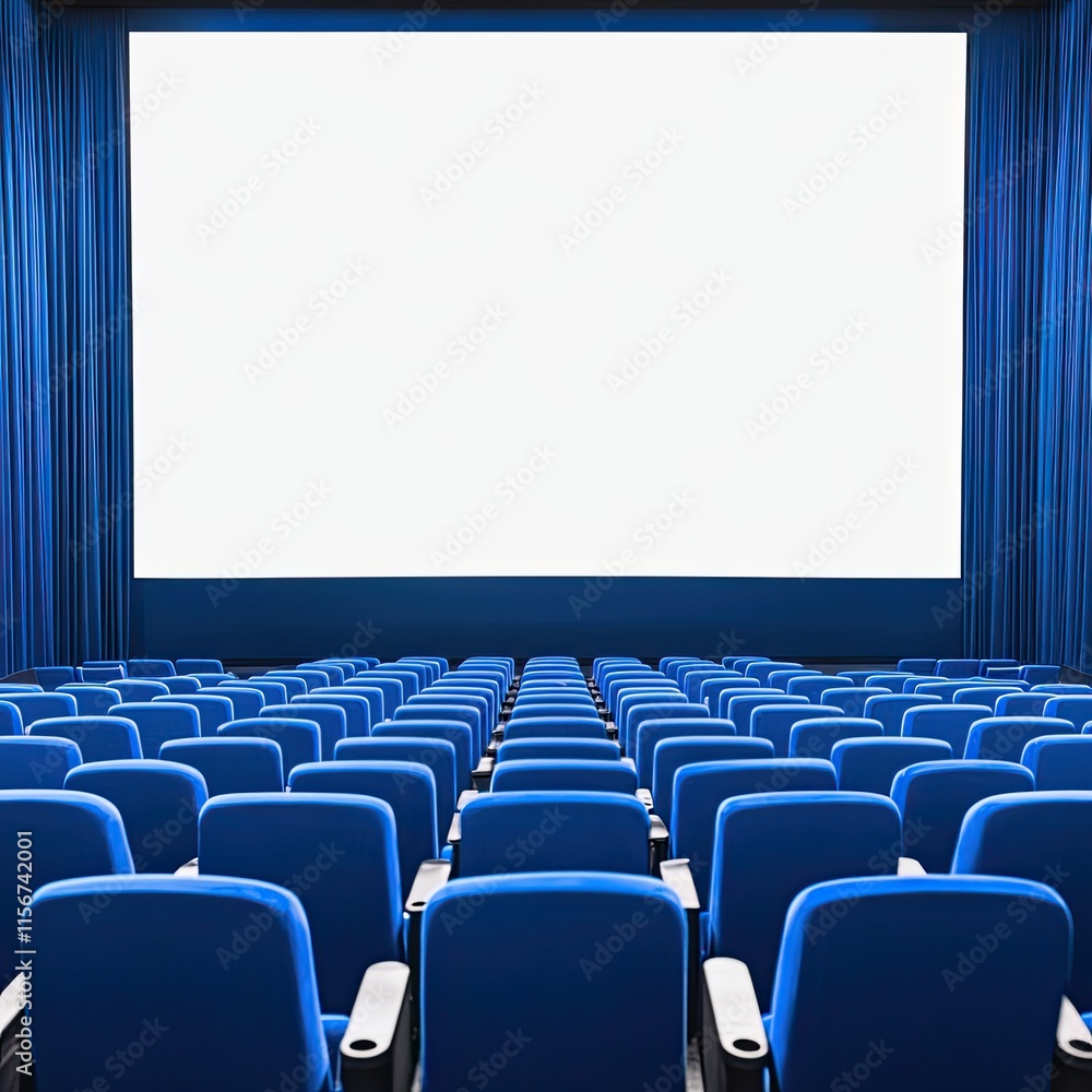 Obraz premium Empty Movie Theater with Blank Screen