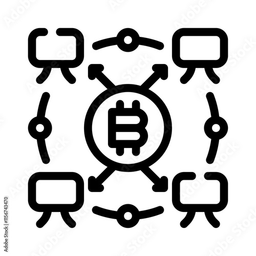 decentralization line icon