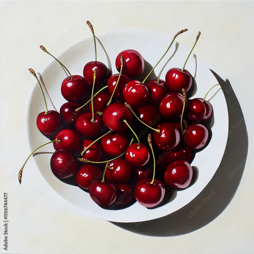 A Bowl of Cherries: A Still Life Painting A Bowl of Cherries: A Still Life Painting