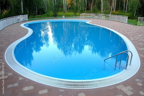 Outdoor oval swimming pool, 5 meters long and 3 meters wide photo