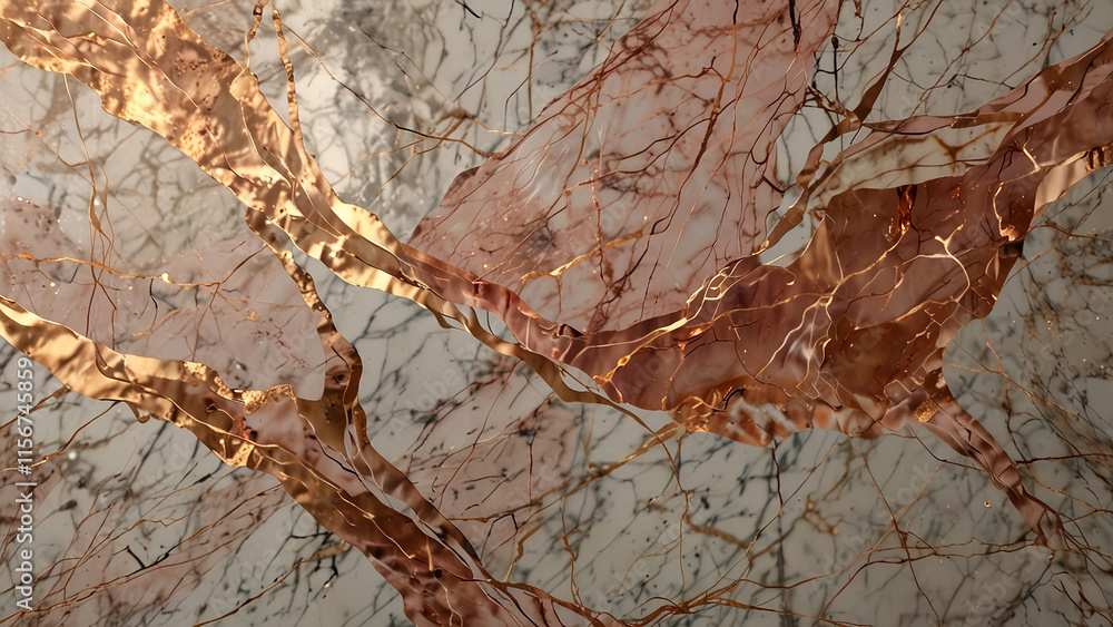 Naklejka premium background Rose gold marble
