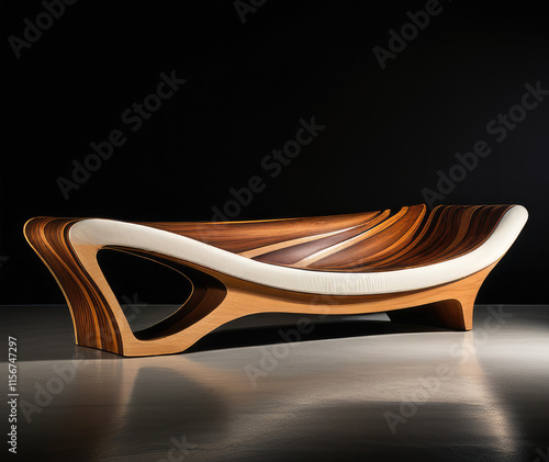 Modern Wooden Chair with Unique Curved Sculptural 33 photo