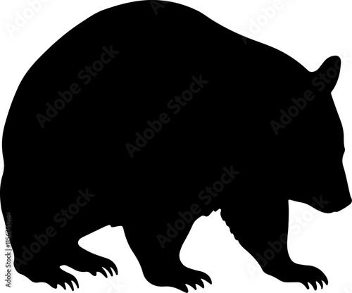 Wombat black silhouette vector logo