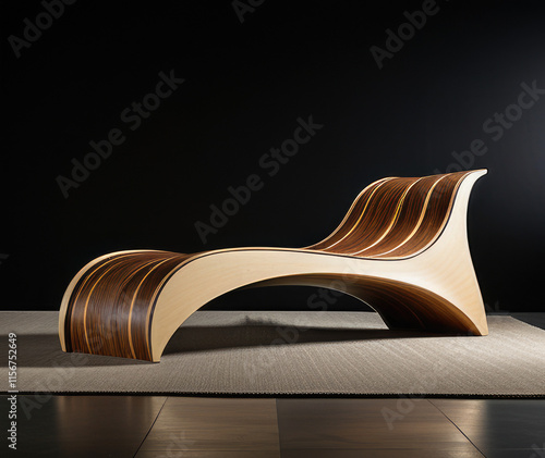 Modern Wooden Chair with Unique Curved Sculptural 14 photo