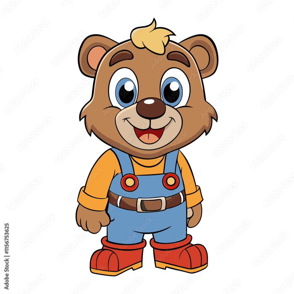 An adorable cartoon bear cub vector art illustration An adorable cartoon bear cub vector art illustration