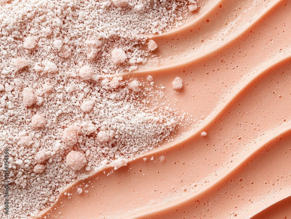 Smooth textured peach cream with powder for culinary presentations. Smooth textured peach cream with powder for culinary presentations.