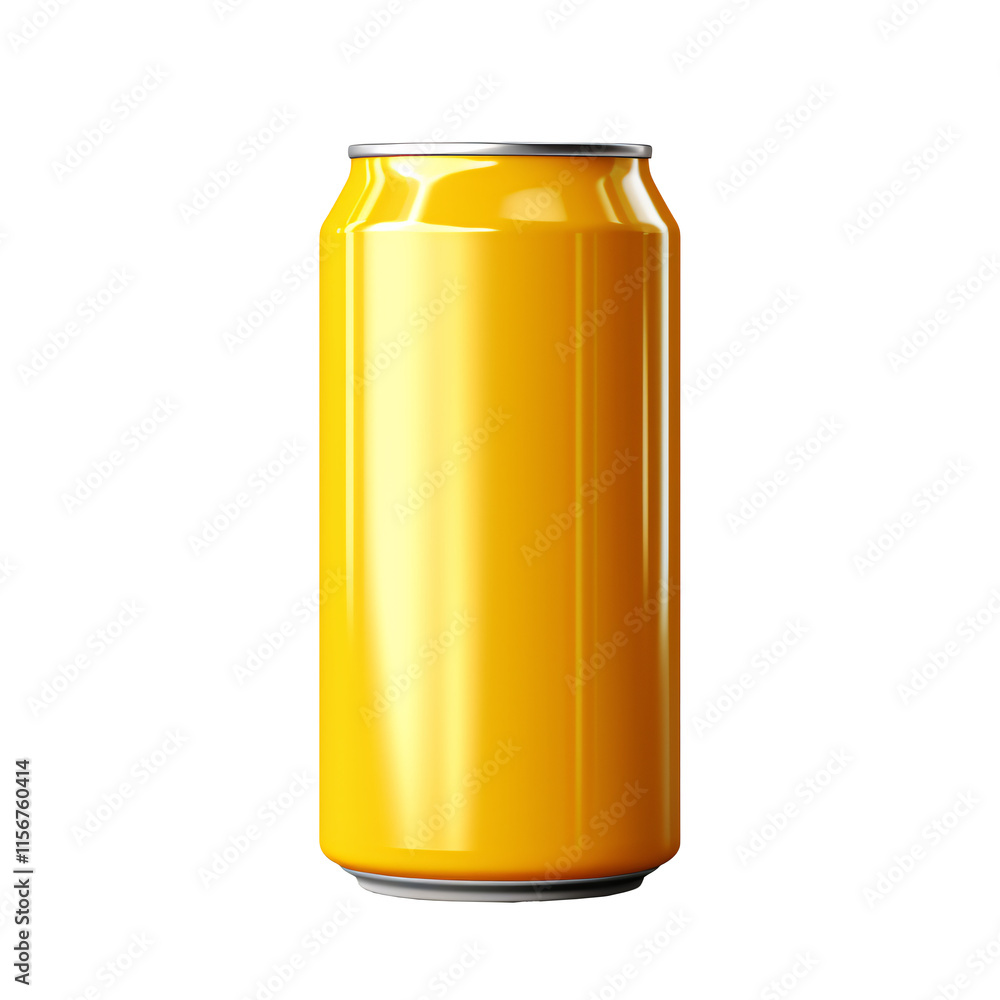Fototapeta premium yellow soda can isolated white and transparent background