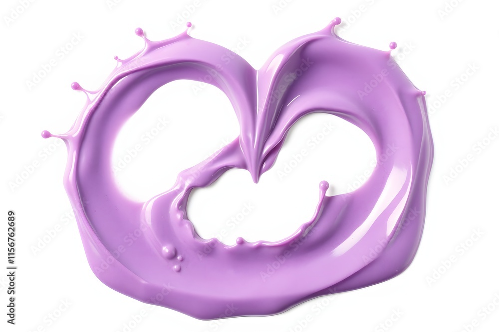 A splash of purple paint forms a heart shape, symbolizing creativity and artistic expression. A splash of purple paint forms a heart shape, symbolizing creativity and artistic expression.