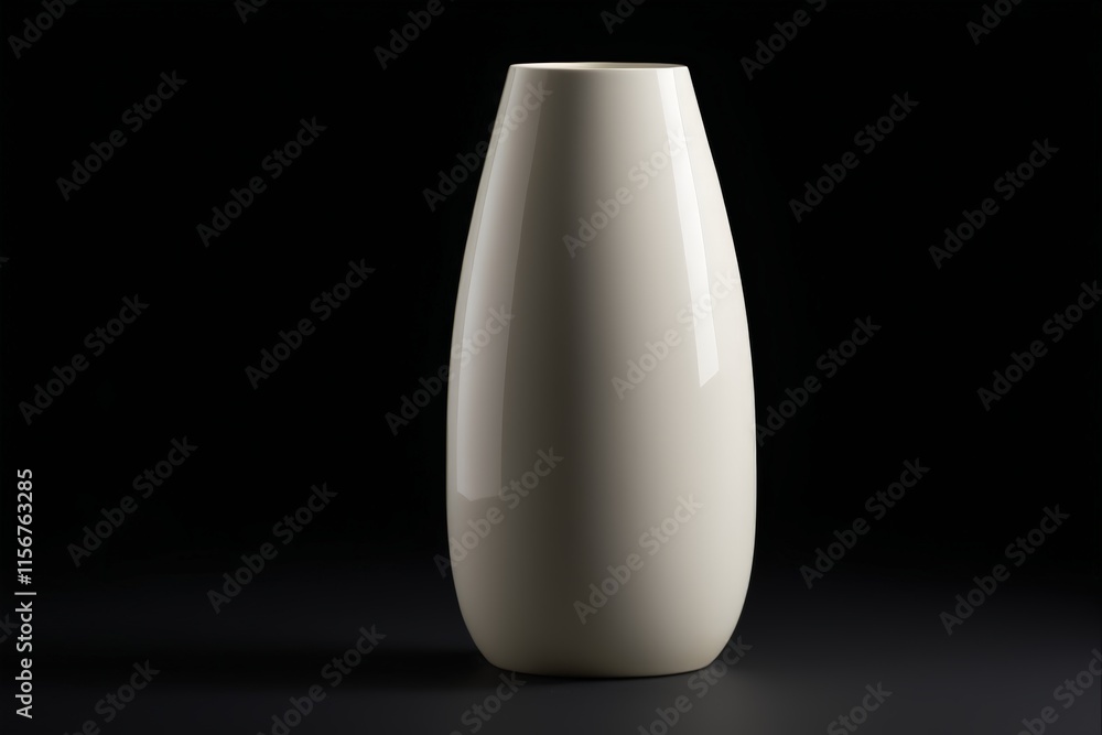 there is a white vase sitting on a black surface there is a white vase sitting on a black surface