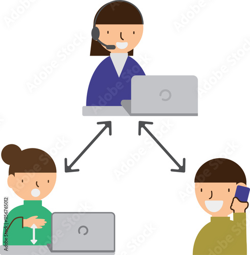 電話リレーサービスを利用する人のイメージ素材