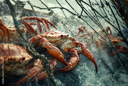 Catching Alaskan crabs  photo