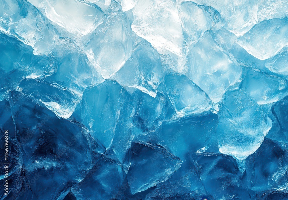 Ice Cubes and Shiny Fragments with Gorgeous Blue Color Gradation, Capturing the Beauty of Frozen Water in Various Shapes and Textures for Culinary and Beverage Use Ice Cubes and Shiny Fragments with Gorgeous Blue Color Gradation, Capturing the Beauty of Frozen Water in Various Shapes and Textures for Culinary and Beverage Use