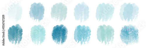 Soft watercolor textures, blue color palette, artistic background elements, abstract design, versatile for branding.