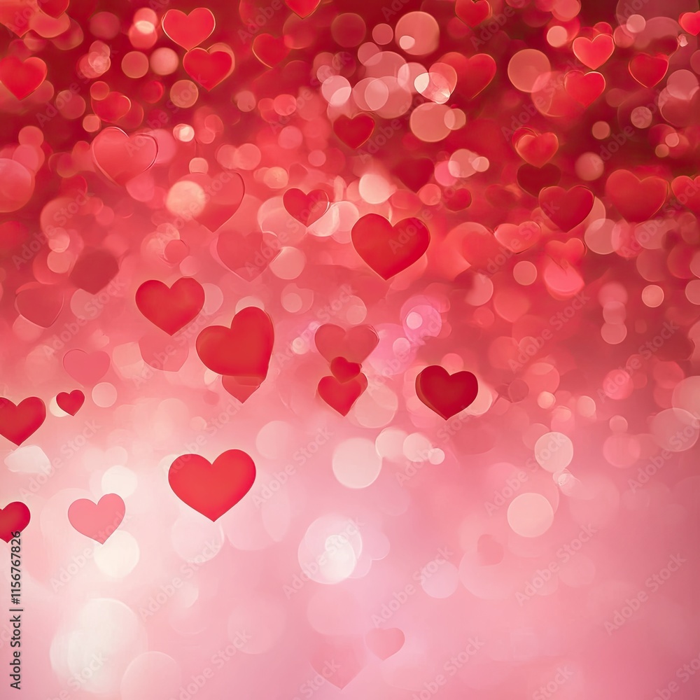 Red hearts bokeh background. Valentine's Day concept. Red hearts bokeh background. Valentine's Day concept.