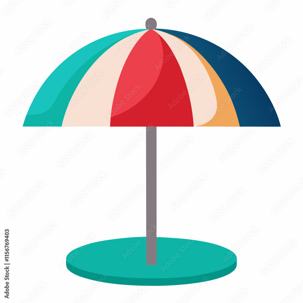 Beach Umbrella Vector Icon on White Background Beach Umbrella Vector Icon on White Background