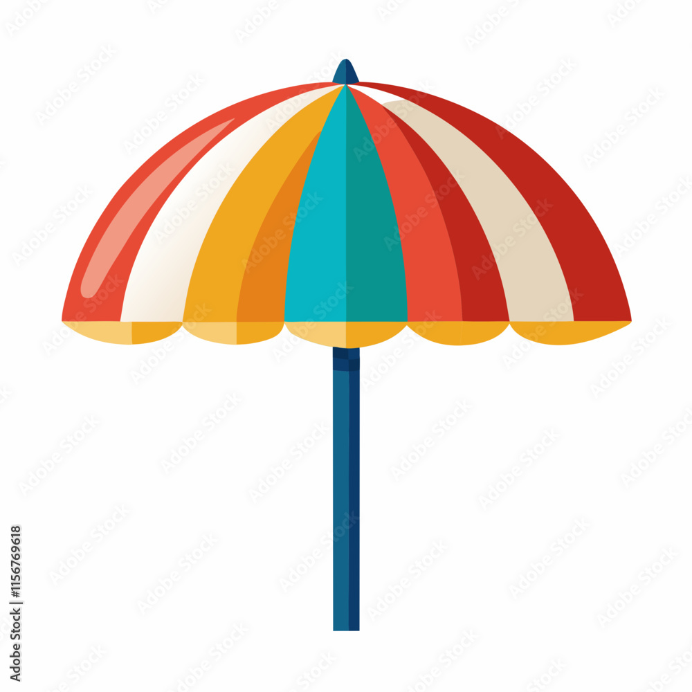 Beach Umbrella Vector Icon on White Background Beach Umbrella Vector Icon on White Background