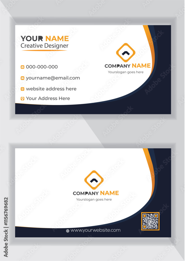 Blue modern creative business card and name card, horizontal simple clean template vector design, layout in rectangle size Print Blue modern creative business card and name card, horizontal simple clean template vector design, layout in rectangle size Print