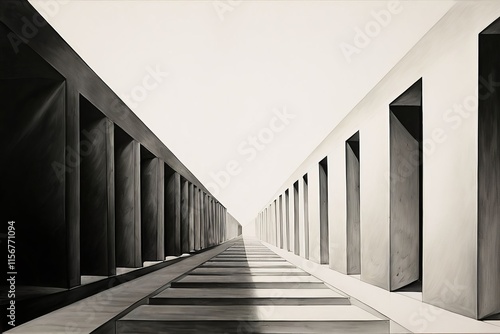 2 linear perspective lines converging to a vanishing point creat