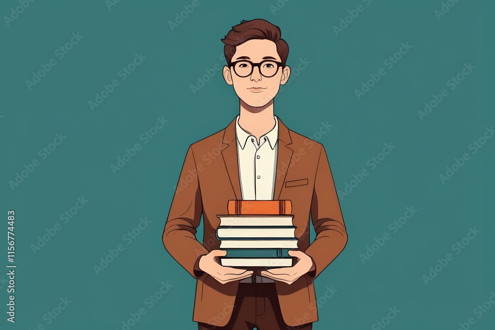 arafed man in a suit holding a stack of books arafed man in a suit holding a stack of books