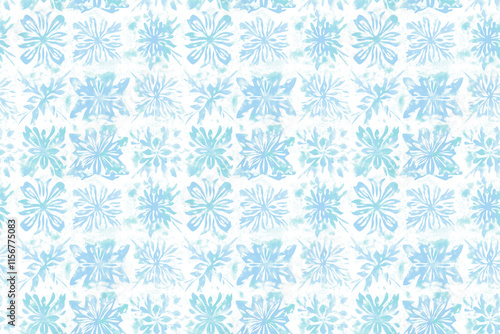 Wallpaper Mural Delicate snowflake-inspired pattern in soft blue tones, evoking a serene and frosty atmosphere perfect for winter-themed seamless designs. Torontodigital.ca