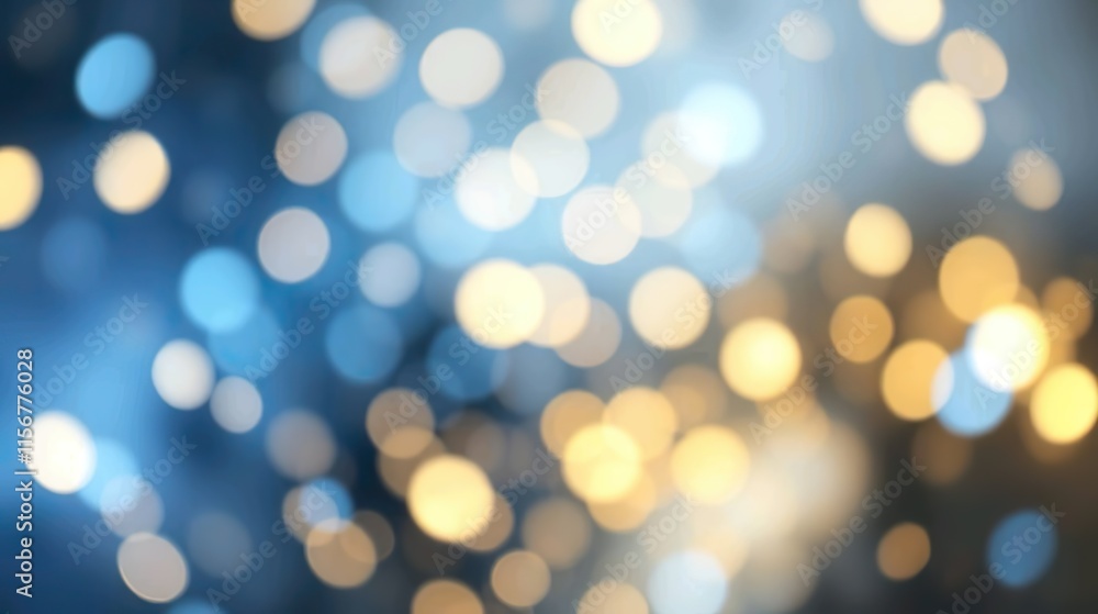 A de-focused abstract background featuring shimmering glitter lights in blue, gold, and black hues. A de-focused abstract background featuring shimmering glitter lights in blue, gold, and black hues.
