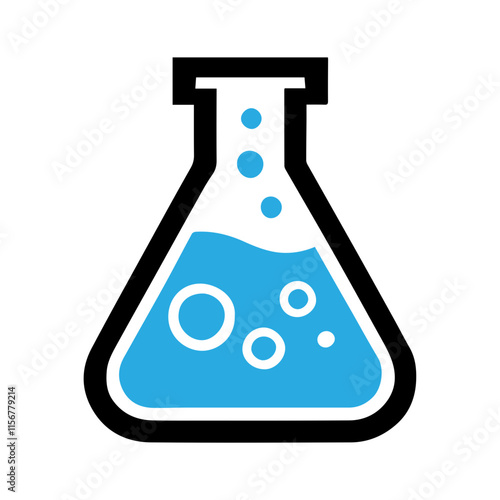 simple chemical flask vector icon flat design
