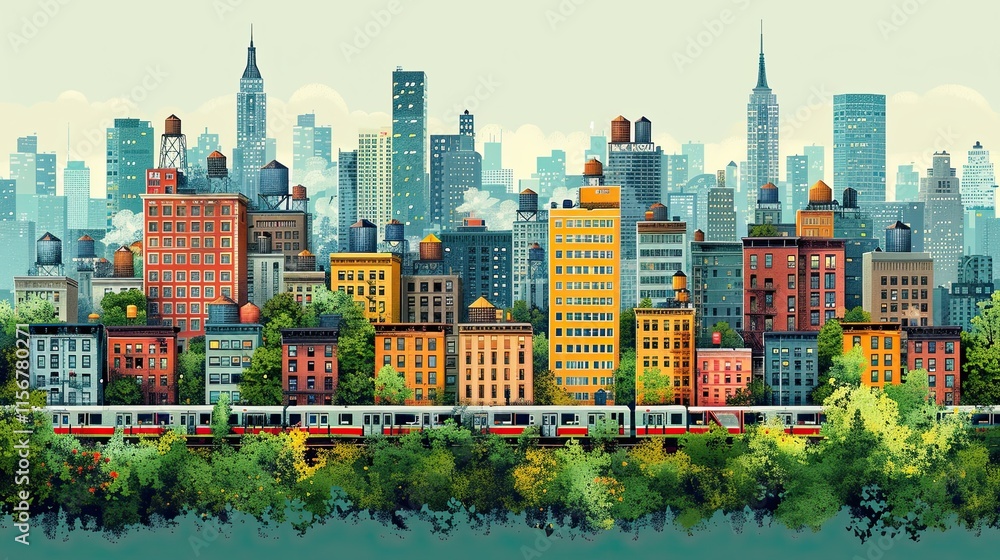 Obraz premium flat design, illustration, The Smart City: How technology makes urban living more convenient