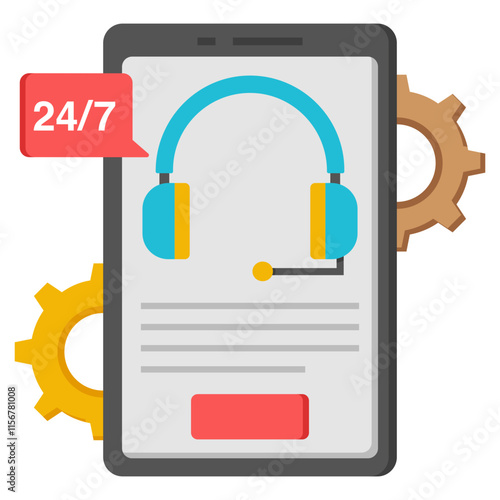 A colored design icon of online helpline