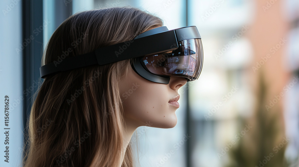 Female IT Specialist Analyzing Code and Data Exploring Cybersecurity and Artificial Intelligence with Augmented Reality Female IT Specialist Analyzing Code and Data Exploring Cybersecurity and Artificial Intelligence with Augmented Reality