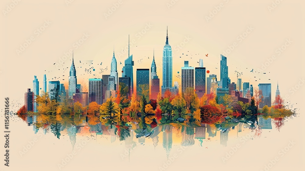 Fototapeta premium flat design, illustration, The Smart City: How technology makes urban living more convenient