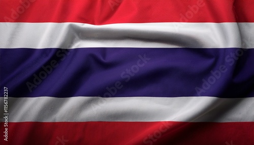 Free Download A flag of Thailand is flying in the sky. The flag is red, white, and blue - GFXLoad