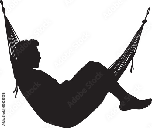 silhouette of a person sleeping in hammock