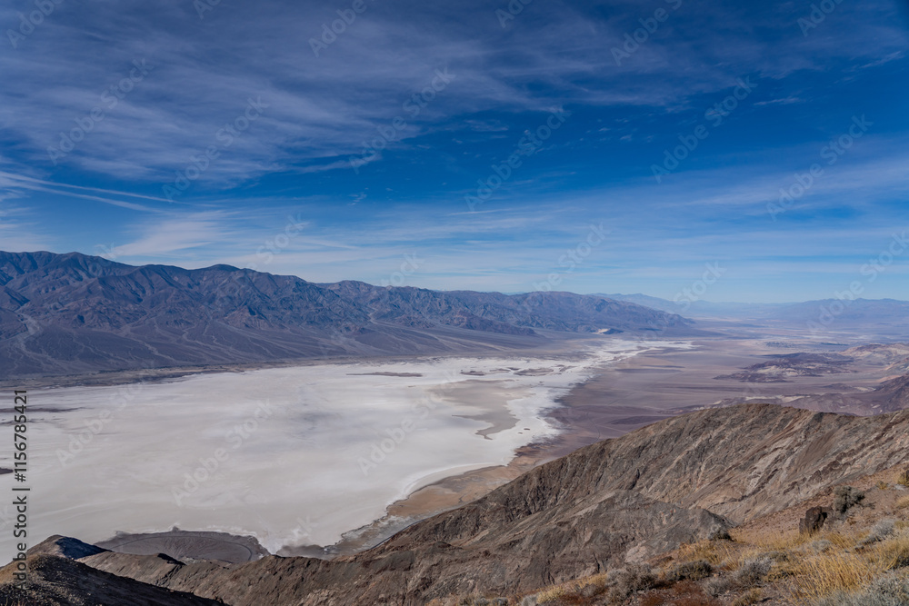 Panamint Range. alluvial fan, Badwater Basin. Dante’s View, Black Mountains / Amargosa Range, Death Valley National Park. Inyo County, California. Panamint Range. alluvial fan, Badwater Basin. Dante’s View, Black Mountains / Amargosa Range, Death Valley National Park. Inyo County, California.