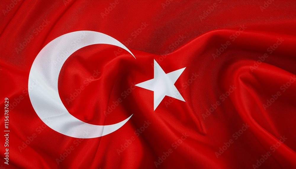 Obraz premium Realistic Turkey flag high quality