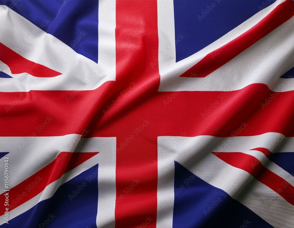 Close up full framed wave United Kingdom Union Jack fabric flag background. Close up full framed wave United Kingdom Union Jack fabric flag background.