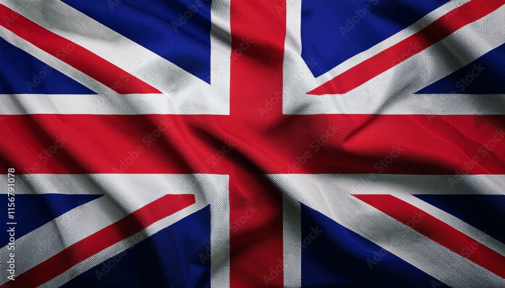 Close up full framed wave United Kingdom Union Jack fabric flag background. Close up full framed wave United Kingdom Union Jack fabric flag background.