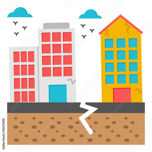 Modern design icon of earthquake