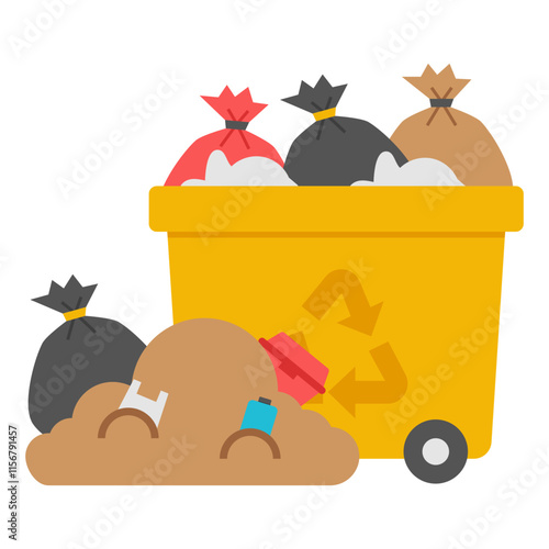Vector design of garbage bin