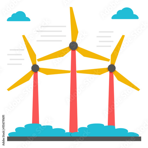 Windmills icon, editable vector