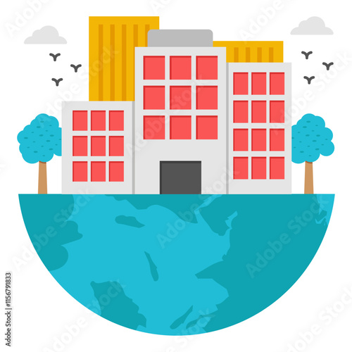 Modern design icon of urbanization